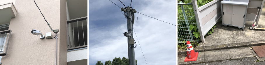 吹田市の市営住宅での防犯カメラ設置工事3