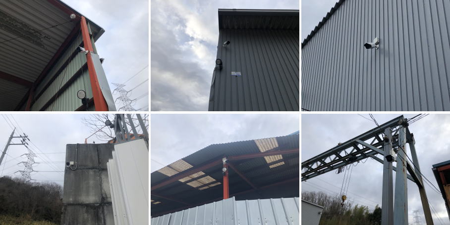 京田辺市の産廃業者様の防犯カメラ設置工事3