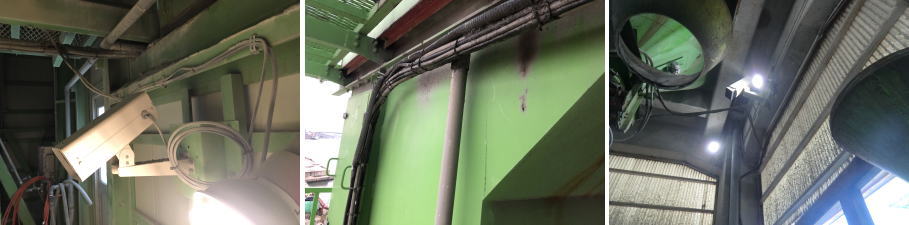 大阪市西成区の建設資材置場の防犯カメラ設置工事2