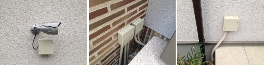 大阪市住吉区の個人住宅での防犯カメラ設置工事4