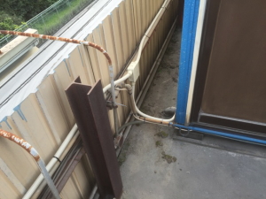 大阪市西淀川区の資材置き場での防犯カメラ設置工事4