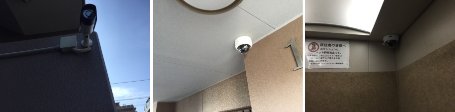 泉大津市のマンションでの防犯カメラ設置工事3