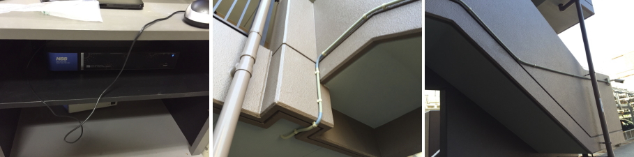 泉大津市のマンションでの防犯カメラ設置工事4