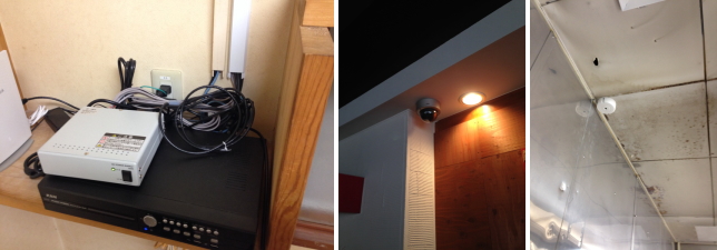 和泉市の飲食店での防犯カメラ設置工事2