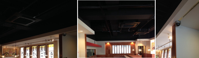 和泉市の飲食店での防犯カメラ設置工事3