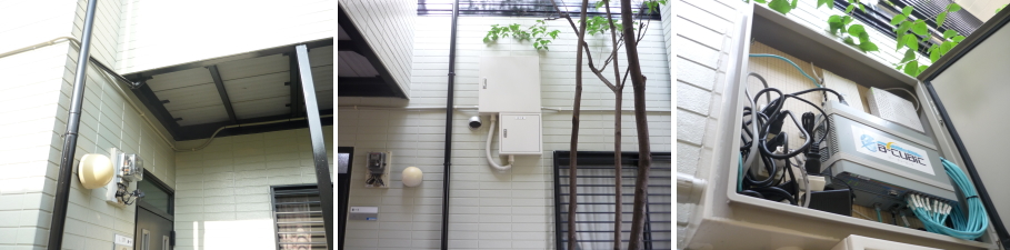 門真市のマンションでの防犯カメラ設置工事4