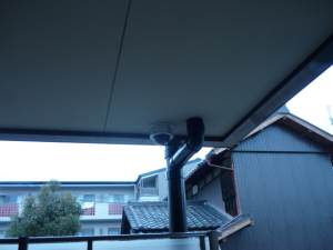 高槻市のマンションでの防犯カメラ設置工事2
