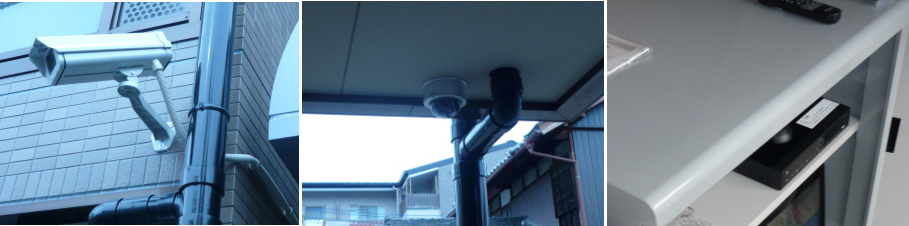 高槻市のマンションでの防犯カメラ設置工事3