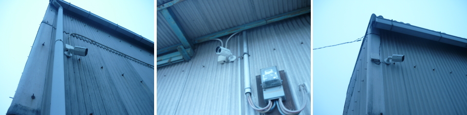 松原市の工場での防犯カメラ設置工事3