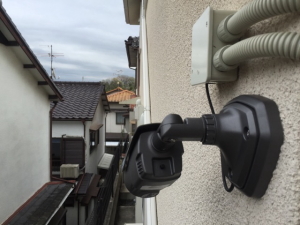 枚方市の個人住宅での防犯カメラ設置工事3