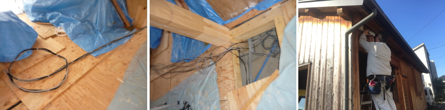 藤井寺市の個人住宅での防犯カメラ設置工事4