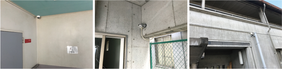 交野市の福祉施設での防犯カメラ設置工事3