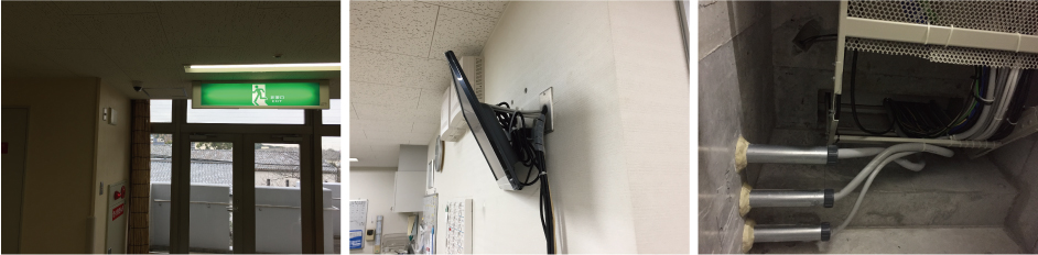 池田市の病院での防犯カメラ設置工事4