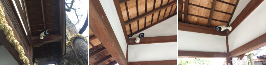 京都市右京区の神社での防犯カメラ設置工事3