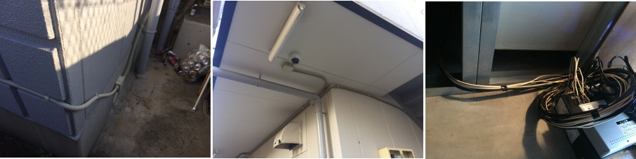 茨木市のマンションでの防犯カメラ設置工事4