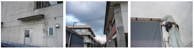 交野市の市営会館での防犯カメラ設置工事4