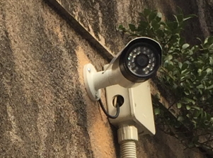 京都市左京区の倉庫・資材置き場での防犯カメラ設置工事4