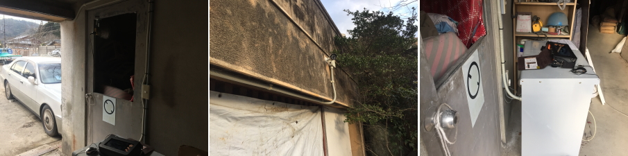 京都市左京区の倉庫・資材置き場での防犯カメラ設置工事3