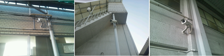 東大阪市の工場での防犯カメラ設置工事3