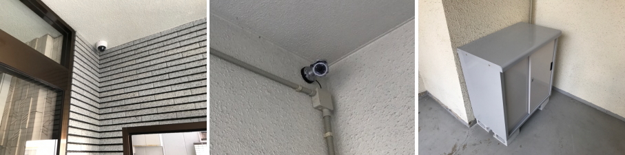 大阪市東住吉区のマンションでの防犯カメラ設置工事3