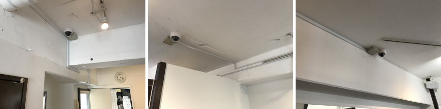 大阪市中央区の美容室での防犯カメラ設置工事2