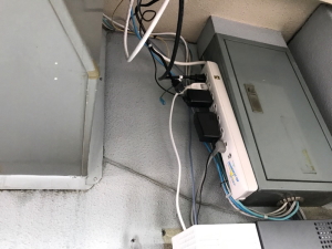 大阪市東成区の会社事務所での防犯カメラ設置工事4