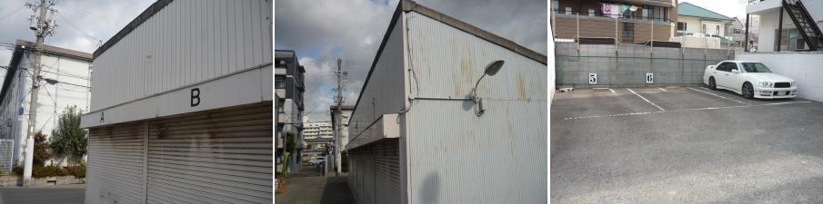 大阪市東住吉区の月極駐車場・シャッターガレージの防犯カメラ設置工事2