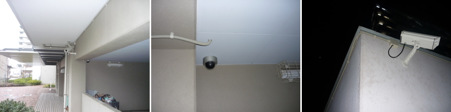 大阪市生野区の市営住宅での防犯カメラ設置工事3