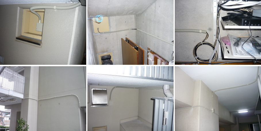 大阪市生野区の市営住宅での防犯カメラ設置工事4