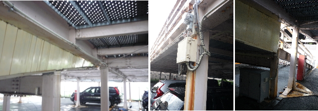 大阪府守口市の立体駐車場の防犯カメラ設置工事4