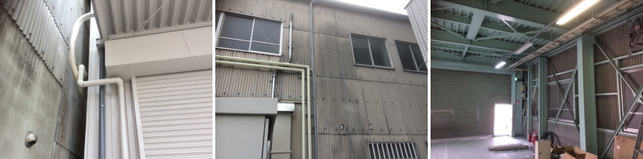 大阪市城東区の工場での防犯カメラ設置工事2