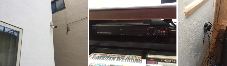 大東市の住宅での防犯カメラ設置工事3