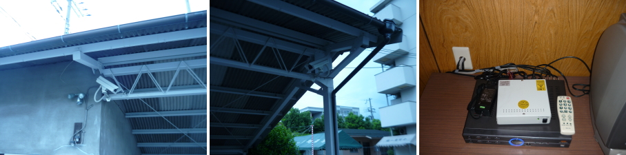 大阪市鶴見区の月極駐車場・ガレージの防犯カメラ設置工事3