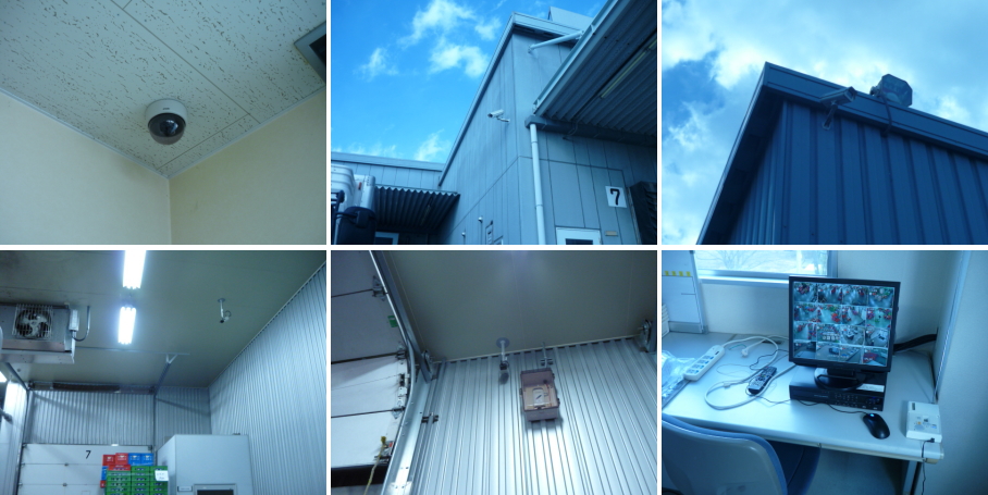 兵庫県加古郡稲美町の運送会社様の倉庫での防犯カメラ設置工事3